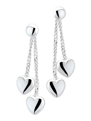 Treasure Collection TC-43081 Zilveren oorhangers hartjes