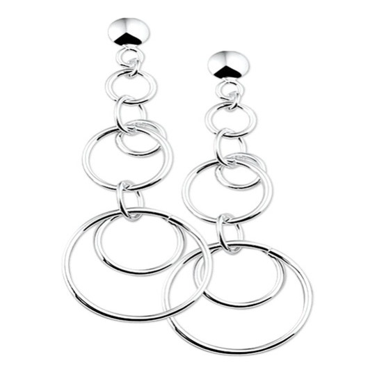 Treasure Collection TC-42375 Zilveren oorhangers rondjes