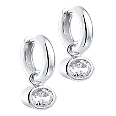 Treasure Collection TC-42485 Zilveren klapcreolen zirkonia