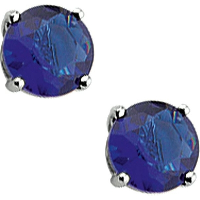 oorknoppen blauw zirkonia zilver gerhodineerd