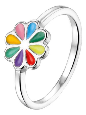 TC-46610 Kinderring zilver bloem