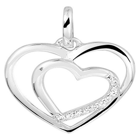 Treasure Collection TC-48762 Zilveren hanger hartje met zirkonia