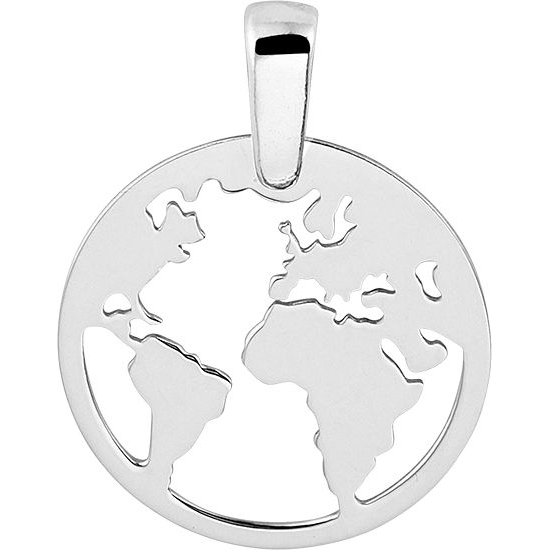 Treasure Collection TC-51759 Zilveren hanger wereldbol 16 mm