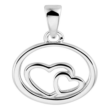 Treasure Collection TC-882322 Zilveren hanger met hartjes 20 mm
