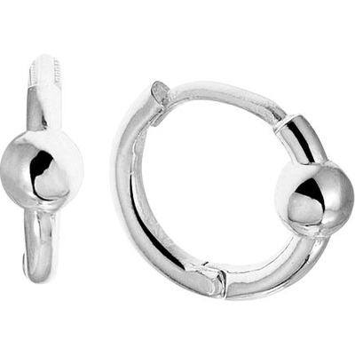 klapoorringen bolletjes zilver gerhodineerd