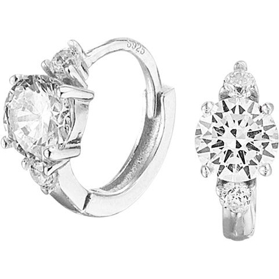 klapoorringen zirkonia zilver gerhodineerd