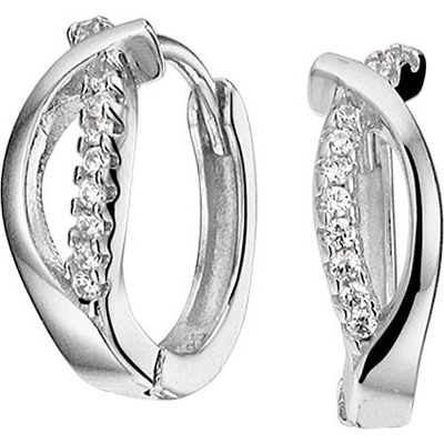 klapoorringen zirkonia zilver gerhodineerd