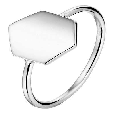 Treasure Collection L847 Zilveren ring met zeshoek 10,5 mm