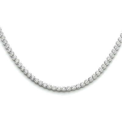 collier zirkonia 25 mm 42  3 cm zilver gerhodineerd