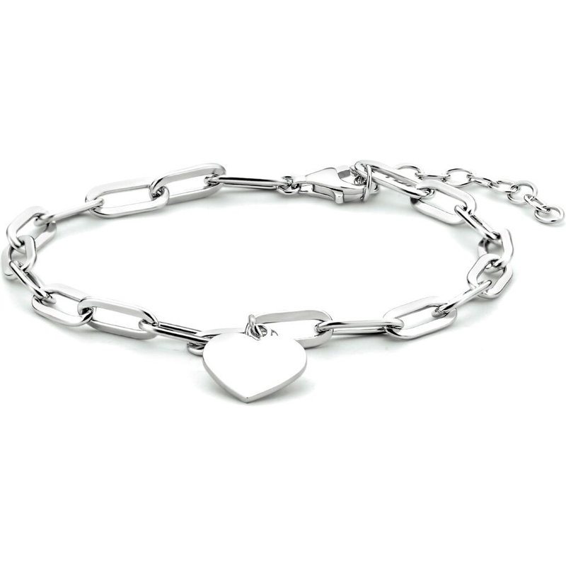 Treasure Collection 882885 Zilveren paperclip armband met hartje