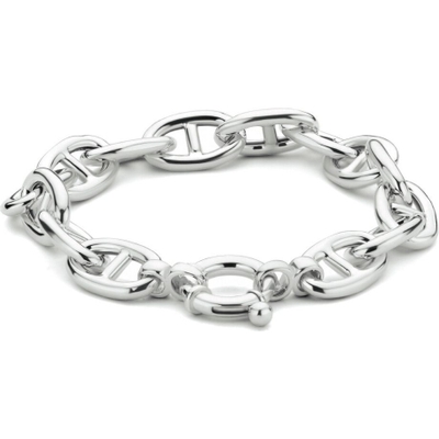 armband marine 103 mm 19 cm met groot springslot zilver gerhodineerd
