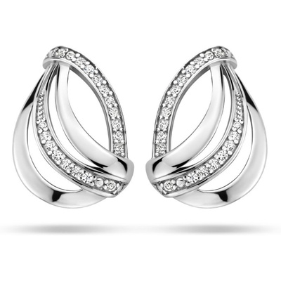oorknoppen zirkonia zilver gerhodineerd