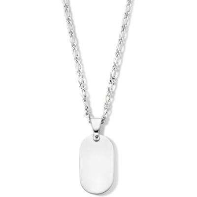 graveercollier 42  3 cm zilver gerhodineerd