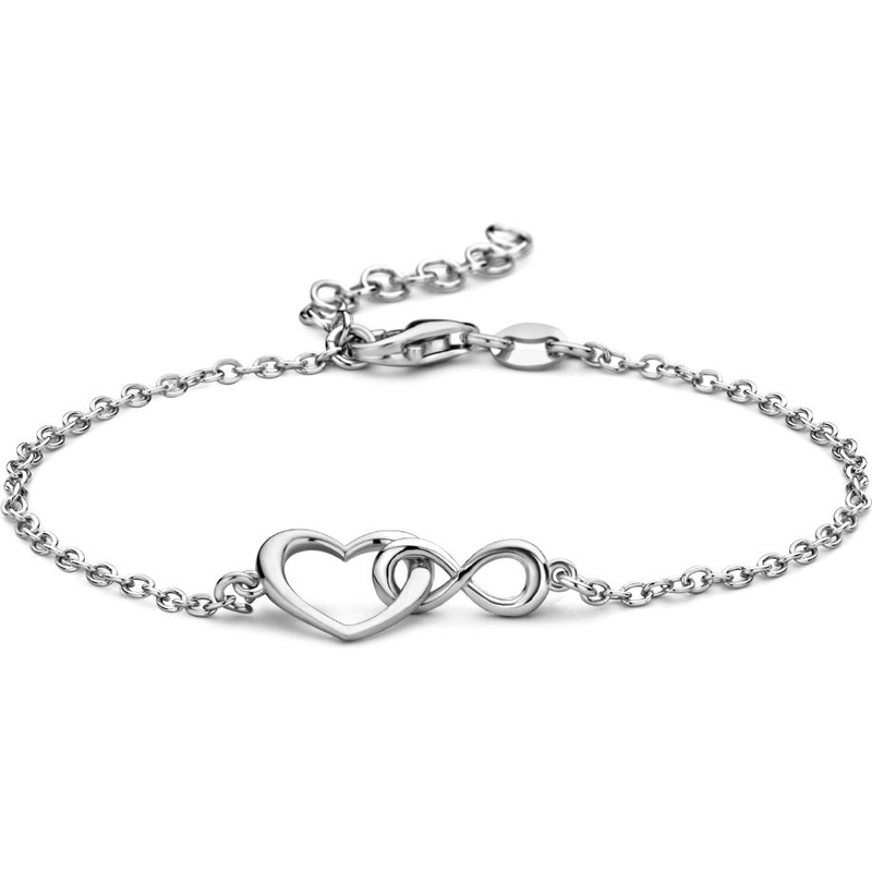 Treasure Collection 882949 Zilveren armband met hart en infinity