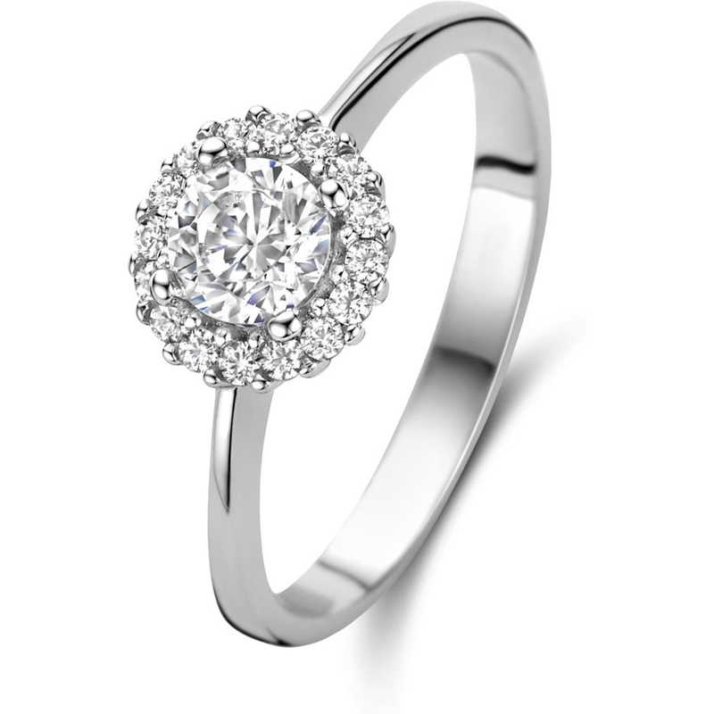 Treasure Collection 882944 Zilveren ring met halo zirkonia