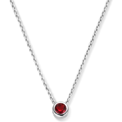 collier met geboortesteen zirkonia 41  4 cm zilver gerhodineerd