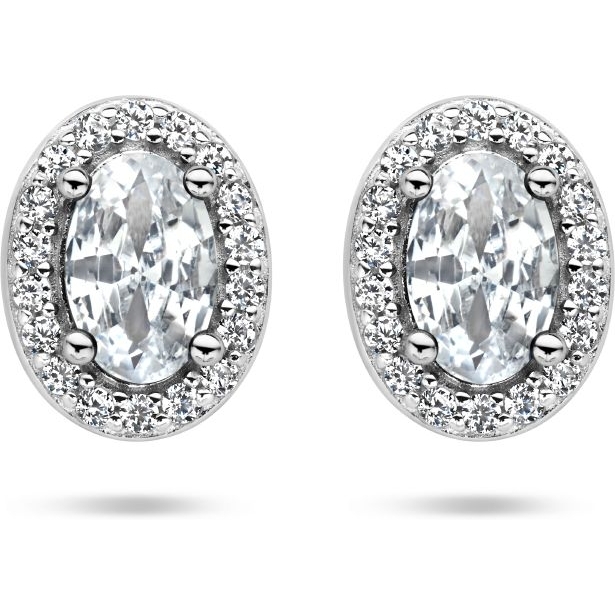 Treasure Collection 883648 Zilveren oorknopjes met zirkonia halo