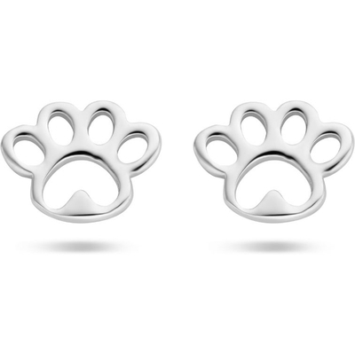 oorknoppen hondenpoot zilver gerhodineerd