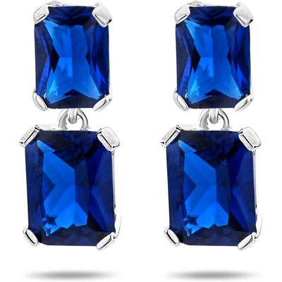 Treasure Collection 883610 Zilveren oorhangers met blauw zirkonia