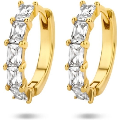 Treasure Collection 882709 Goudkleurige klapcreolen met zirkonia