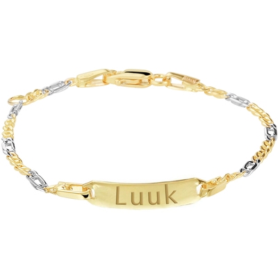 Treasure Collection TC-33618 14 karaat bi-color gouden graveerarmband kinderen