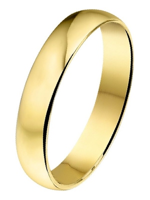 Treasure Collection A404 Amorio 14 karaat gouden trouwring 4 mm