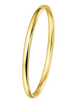 bangle scharnier ovale buis 4 x 60 mm 14K geelgoud