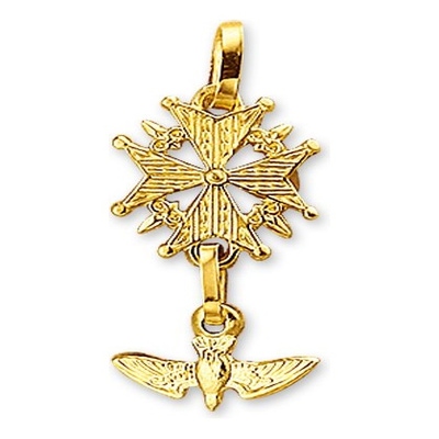 Treasure Collection TC-881292 14 karaat gouden hanger met hugenoot kruis