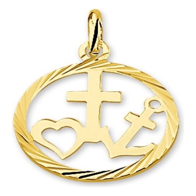 Treasure Collection TC-881296 14 karaat gouden hanger geloof, hoop en liefde