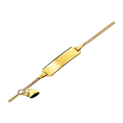 Treasure Collection TC-42091 Geelgouden naamplaat armband met hartje