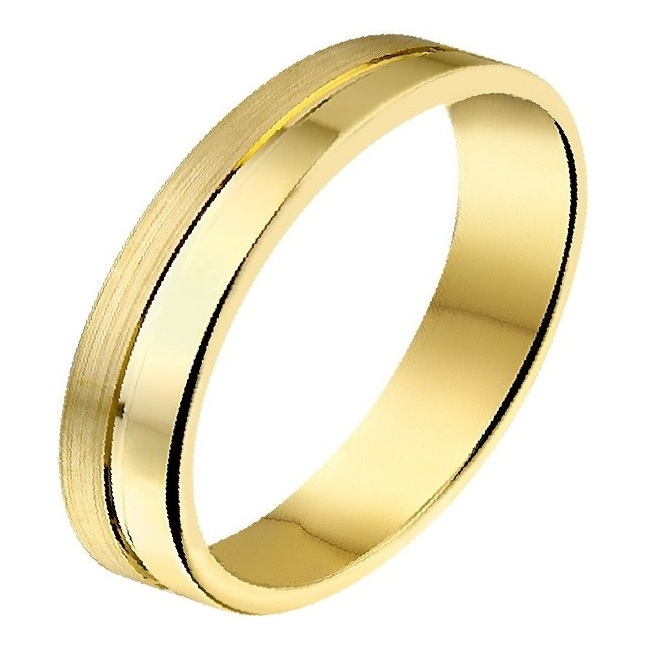 Treasure Collection A407 Amorio 14 karaat gouden trouwring 4 mm