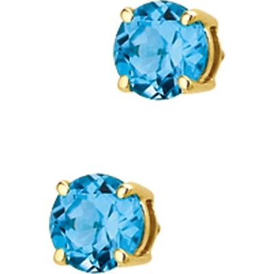 Treasure Collection Q244 14 karaat gouden oorknopjes met 2,7 ct topaas