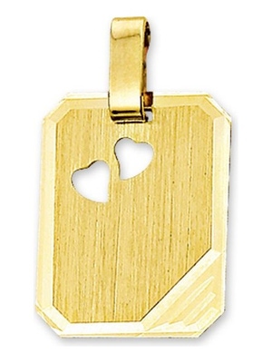 Treasure Collection TC-881313 14 karaat gouden graveerhanger hartjes 18 mm