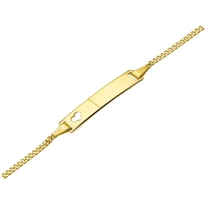 Treasure Collection TC-49569 14 karaat gouden graveerarmband met hartje 5 mm