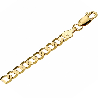 armband geslepen gourmette 48 mm 14K geelgoud
