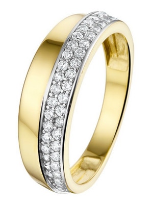 Treasure Collection TC-40067 Geelgouden ring met zirkonia