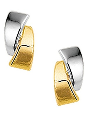 Treasure Collection TC-42825 Bicolor gouden oorknoppen 7x4 mm