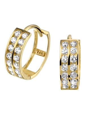 Treasure Collection TC-42878 Gouden klapcreolen zirkonia