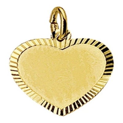 Treasure Collection TC-14733 Gouden graveerhartje 17 mm gediamanteerd
