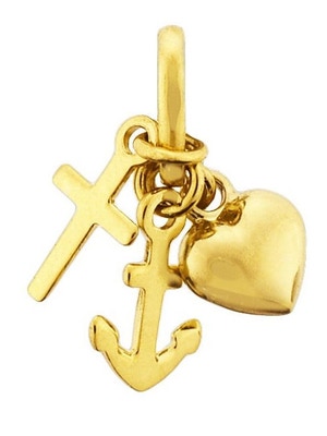 Treasure Collection TC-42913 Gouden bedel geloof, hoop en liefde