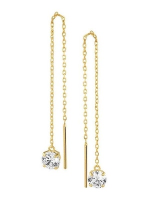 Treasure Collection TC-44902 Gouden doortrekoorbellen zirkonia C175