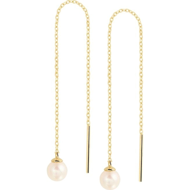 Treasure Collection 882540 14k gouden doortrekoorbellen met parel