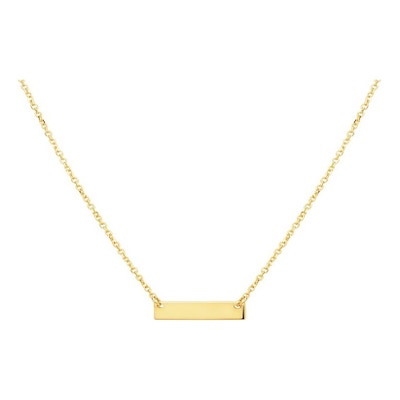 Treasure Collection TC-46378 14 karaat gouden collier 42-44 cm met graveerplaatje 15x4 mm