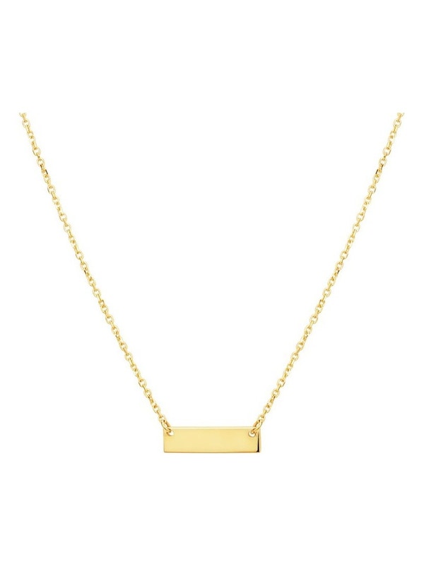 Treasure Collection TC-46378 14 karaat gouden collier 42-44 cm met graveerplaatje 15x4 mm