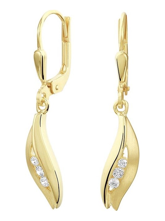 Treasure Collection TC-881263 14 karaat gouden oorhangers met zirkonia 3 cm