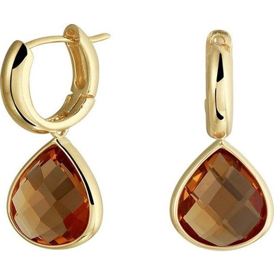 Treasure Collection TC-52162 14k gouden klapcreolen met citrien 26 mm