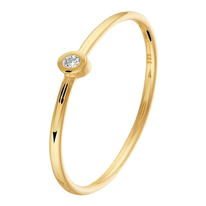 Treasure Collection TC-50643 14 karaat gouden ring met 0,015 ct diamant