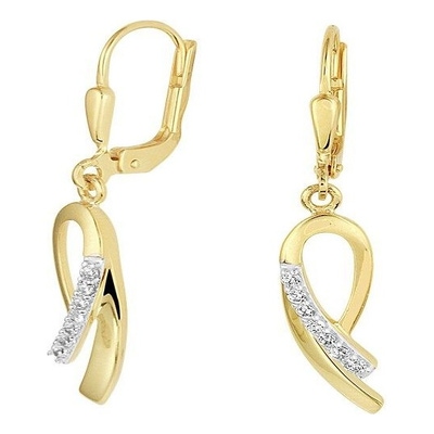Treasure Collection TC-52144 14 karaat gouden oorhangers met zirkonia 35 mm