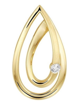 hanger diamant 0040ct h si 14K geelgoud