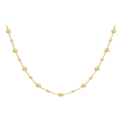 collier bolletjes 08 mm 41  4 cm 14K geelgoud